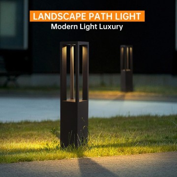 Landscape Path Light with 3000K LED Lighting - IP65 Waterproof Post Bollard Light Aluminum Outdoor Lawn Floor Lantern Modern Luxury Road Light for Patio, Courtyard and Driveway