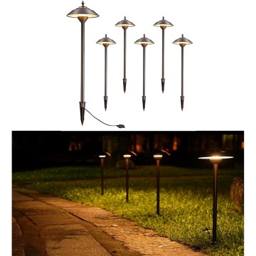 Low Voltage Pathway Lights, 12V LED Landscape Lights Outdoor Waterproof (Included Connector), Cast-Aluminum Sidewalk Walkway Lights Path Lights for Yard Walkway Garden (6 Pack, Spire)