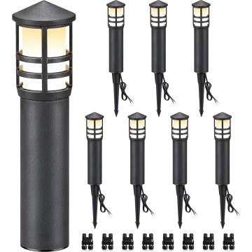 8-Pack Low Voltage Pathway Lights 3W LED Landscape Pathway Lighting 3000K Warm White CRI 90+ Landscape Lights Wired 12-24V Aluminum Bollard Path Lights for Walkway Yard Garden, ETL Listed Cord