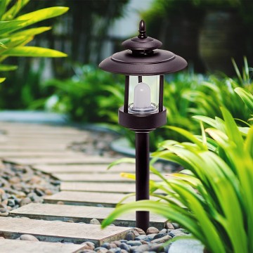 GreenLighting Outdoor Landscape Lighting Kit - 100 Lumen Low Voltage Landscape Lights - LED Landscape Path Lights - 6 Low Voltage Pathway Lights with Transformer (Bronze)